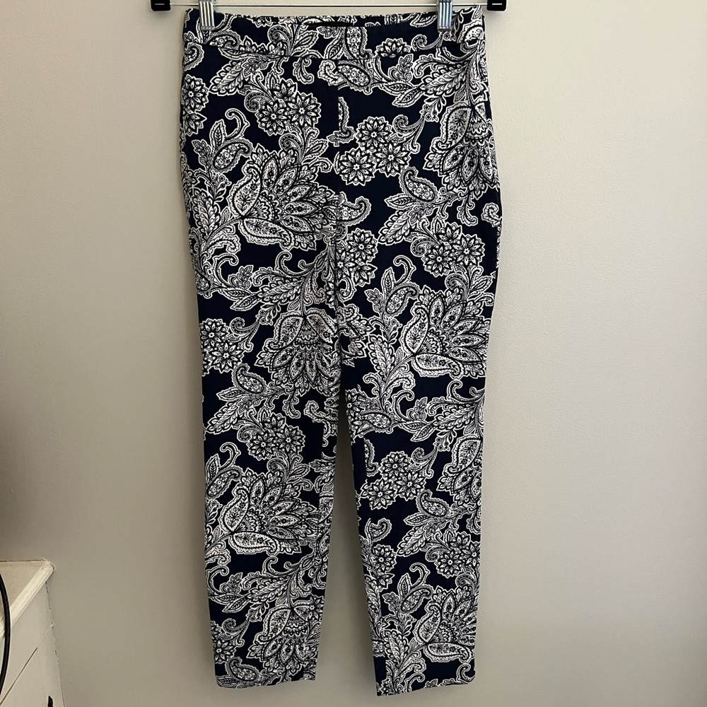 Talbots Chatham Ankle Paisley Pants Size 2